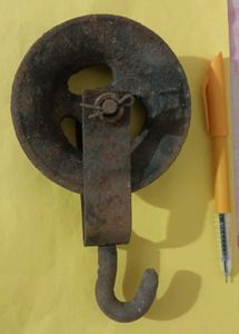 vintage Cast iron open well wheel Pulley