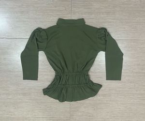 New Stylish Olive Green Peplum Top
