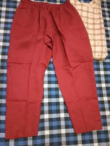 Maroon Checked Kurta with pant 🎀