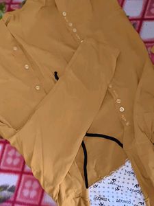 Mustard Yellow Button-Up Tunic with Embellishment