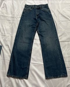 Classic Blue Wide-Leg Denim Jeans size 26 fit