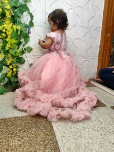 Pink Tulle Ruffle Dress