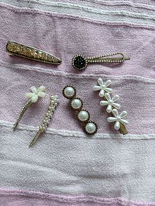 Pearl & Rhinestone Hair Pins Set