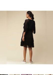 Label Ritu Kumar Black Tie-UpShort Dress
