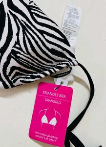 Zebra Print Triangle Bikini Top
