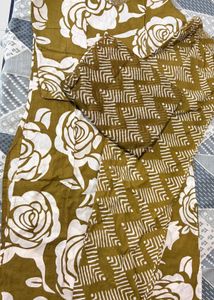 Olive Floral Kurta Set with Dupatta