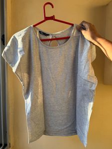 Grey T-Shirt with Back Cutout