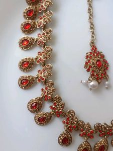 new red color jewelery set