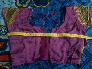 Heavy Purple &amp; Green Embroidered Saree