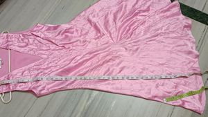 Pink,Satin Gown Katdana Work.