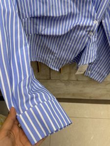 Savana Striped Asymmetric Waist Blouse