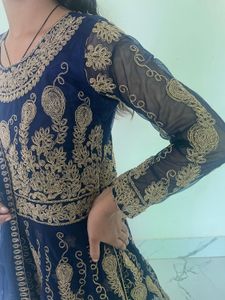 Anarkali-style kurti paired with a lehenga
