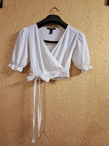 White Forever 21 Wrap Top
