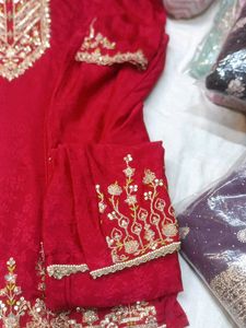 Elegant Red Embroidered Kurta Set