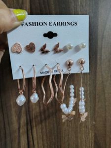 Set of 6 Fashion Earrings (3-set combo)