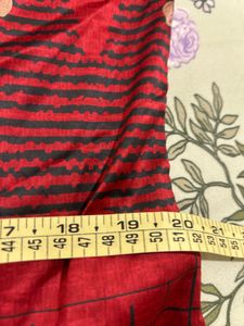 Red Floral Print Short Sleeve Top