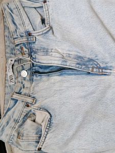 Zara Light Wash Wide Leg Jeans
