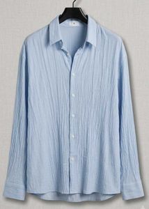 RL light  Blue Crinkle Texture Shirt