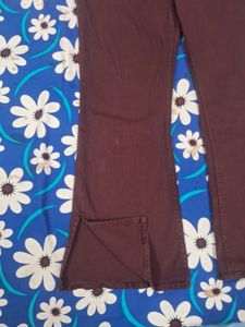 Maroon Flared Jeans
