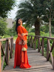 Elegant Orange Kurta Set with Dupatta