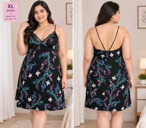 Floral Lace Trim Nightgown