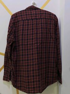 Men's Red Plaid Long Sleeve Shirt