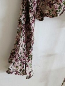 Floral Print Tie-Front Top