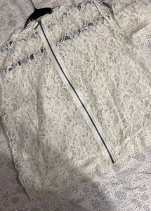 White Lace Embroidered Crop Top