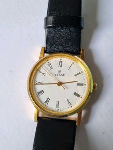 Titan Analog unisex Watch with gold plated