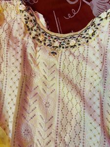 Butter yellow sharara set