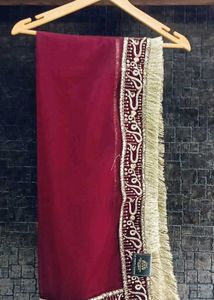 Burgundy Saree with Golden Border