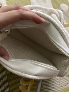 White Woven Circle Bag