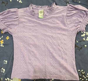 Chic Lavender Eyelet Top