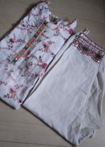 Floral Print Kurta and Pants Set