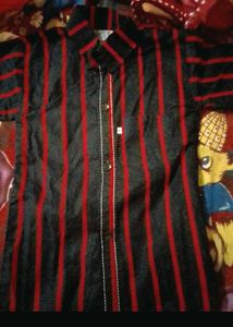 Striped Casual Shirt And Blezer Jacket Combo