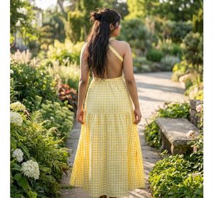 Cute Yellow Gingham Sundress