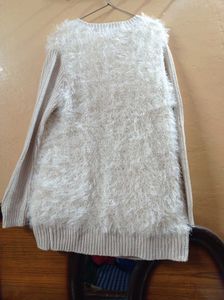Cream Furry Winter Cardigan