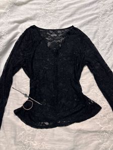Elegant Black Lace Top