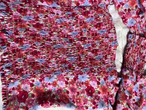Floral Smocked Square Neck Top