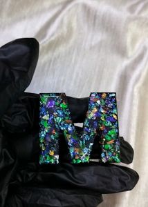 Resin Letter M Keychain