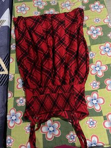 Red Plaid Smocked Top
