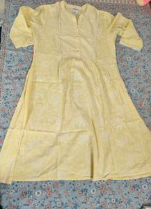 Yellow Printed Kurta
