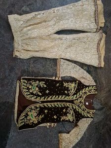 Embroidered Kurta Set with Lace Pants