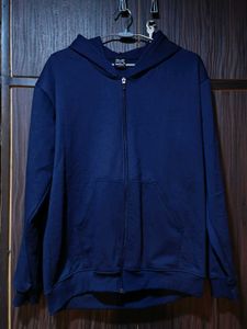 Navy Blue Fleece Zip-Up Hoodie