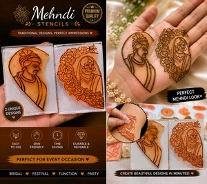 Mehndi Stencils for Bridal & Parties pack of 2