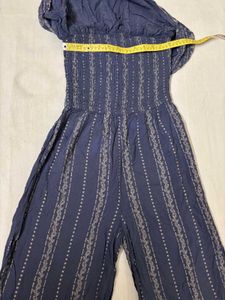 Boho Blue Striped Jumpsuit