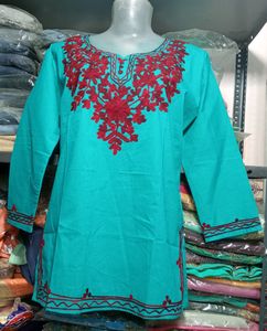 Kashmiri Embroidery Work Short Kurti