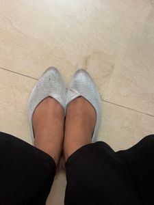 Sparkly Silver Pointed Flats