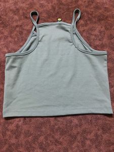 Solid Teal Spaghetti Strap Crop Top