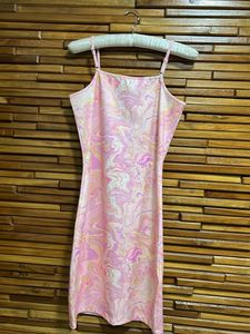 Pink Swirl Print Mini Dress
